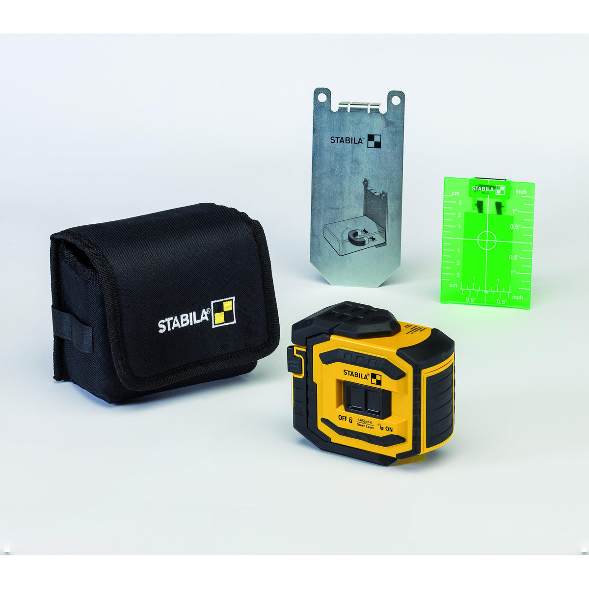 Stabila LAX 300 G cross line plus plumb point laser, 4-piece set