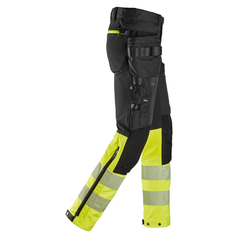 Snickers 6935 Hi-Vis Detachable Holster Pocket 4-Way Stretch Trousers Class 1
