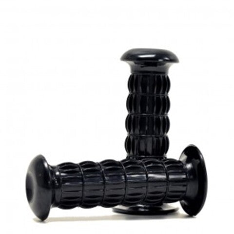 Retro Universal Motorcycle Handlebar Grips Black Rubber 22mm 7/8" 120mm Length