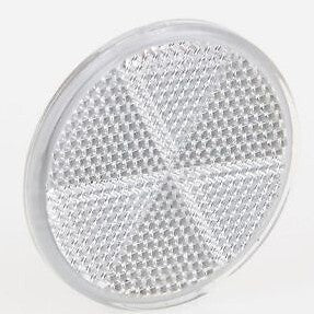 White Stick-on 60mm Round Circular Trailer Caravan Reflectors 2x Self-Adhesive
