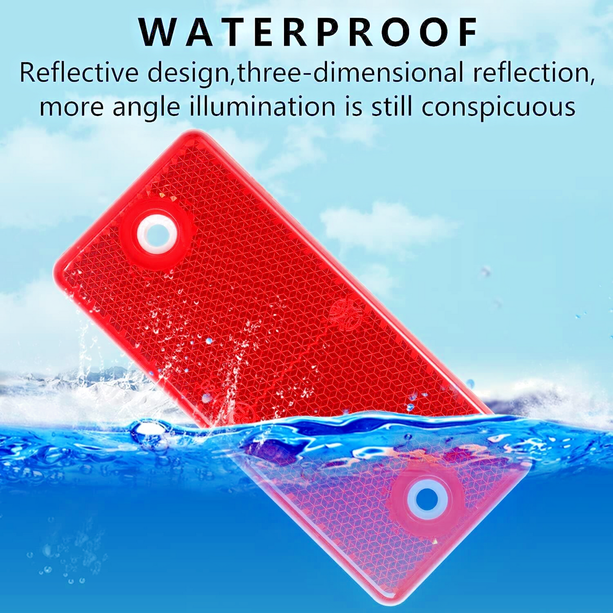High-Quality 2x Amber E-Approved Rectangular Reflectors Trailers Caravans