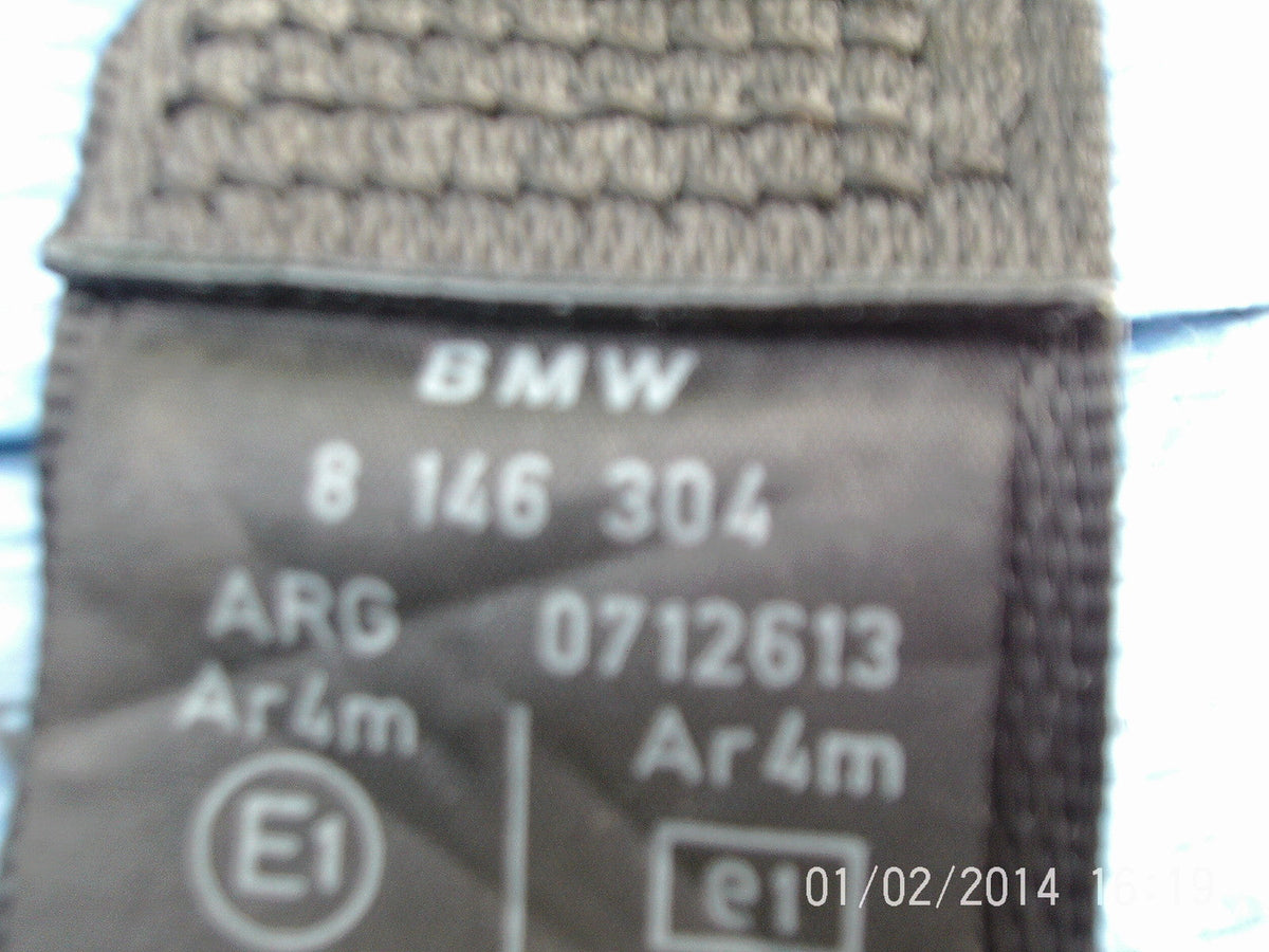 8146304 REAR SEAT BELT RIGHT = O/S from BMW E36 316 Ti COMPACT