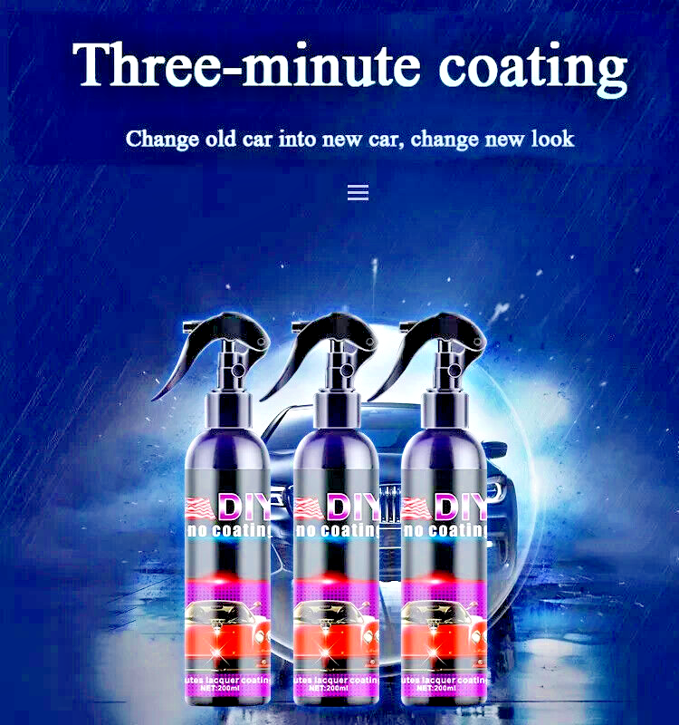 Detailer Rapid Spray Car Ceramic Coating Sealant Nano Crystal Formula Protects.