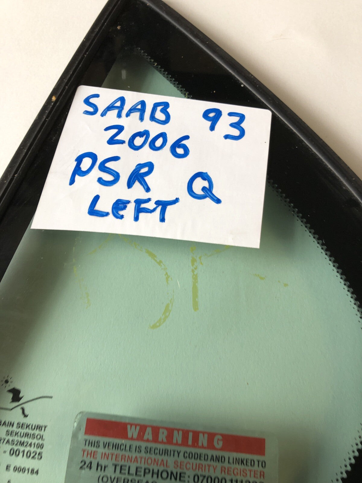 Saab 93 2006 Left Rear Quarter Glass Window
