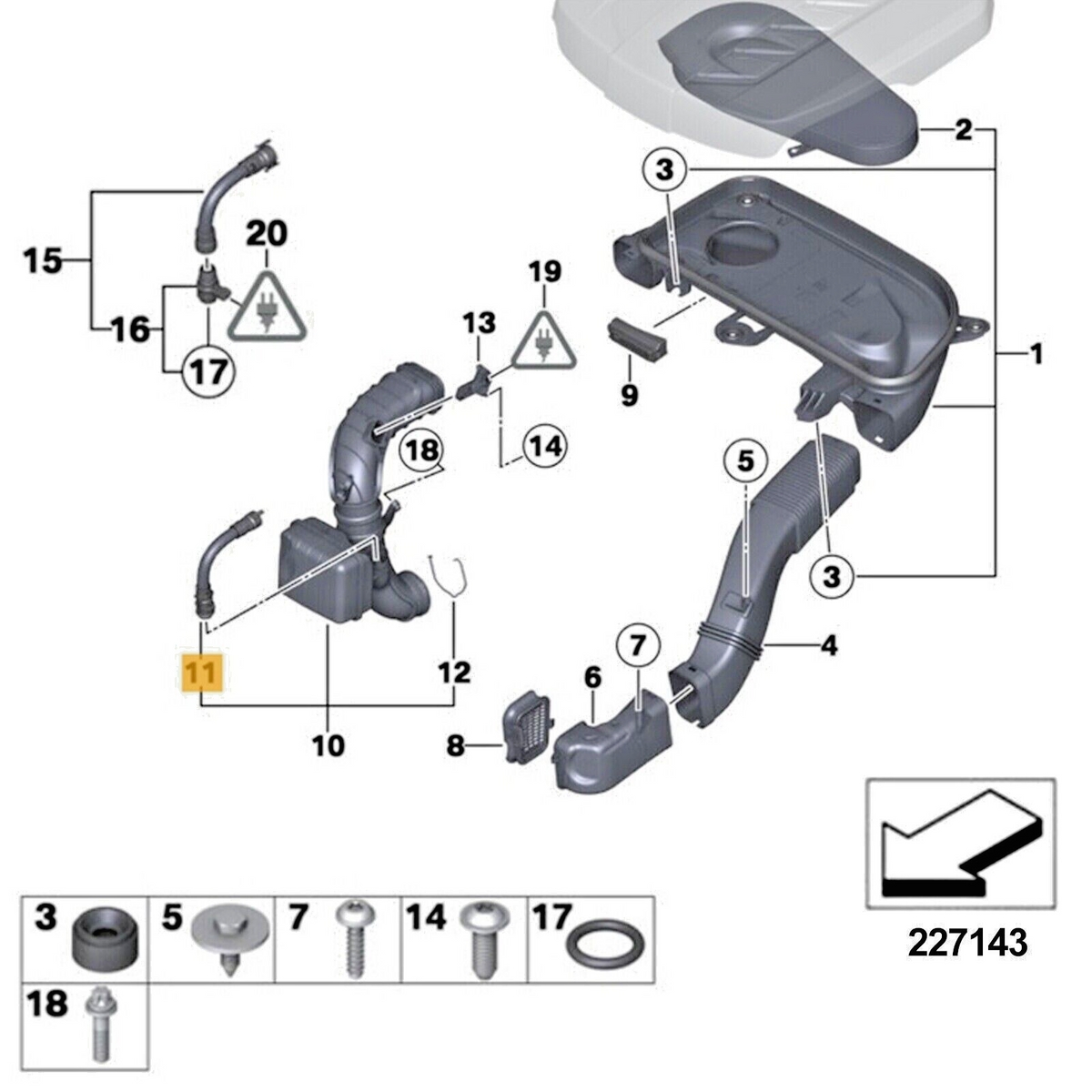 N47 N57 BMW Diesel Engine Intake Breather Pipe 7803842 OE BMW 1 3 4 5 6 7 SERIES