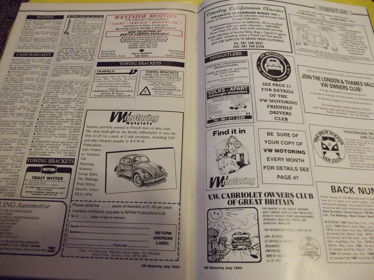 VW MOTORING MAGAZINE JULY1993 #c3