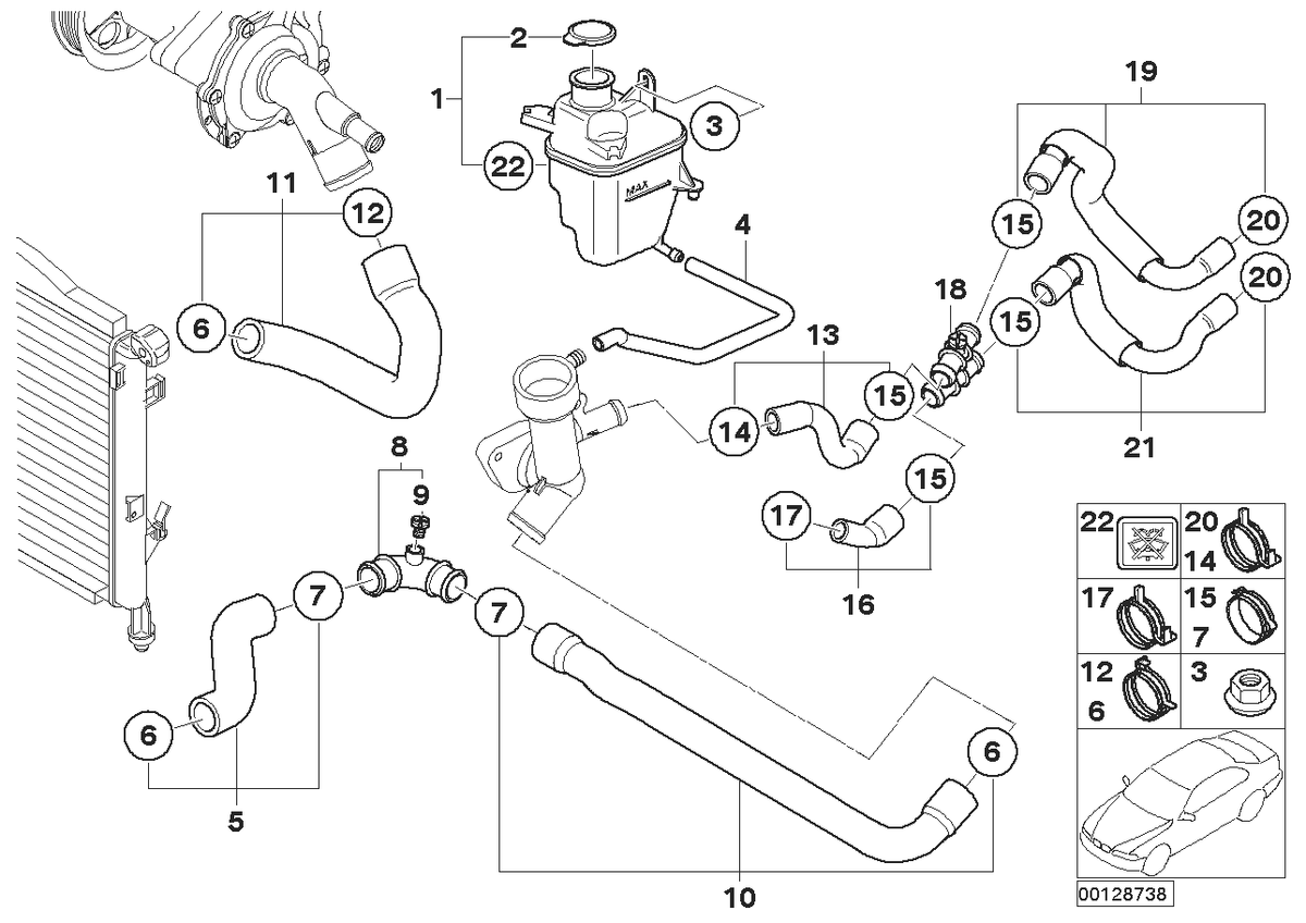MINI BMW Top Radiator Hose Coolant Bleed Elbow 17127515487 For R50 R52 fit 01-06