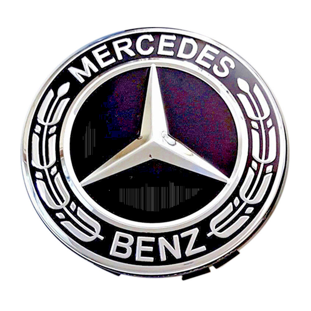 Wheel Center Hub Caps Mercedes Black 75mm Alloy A B C E S M Class ML CLA GLA