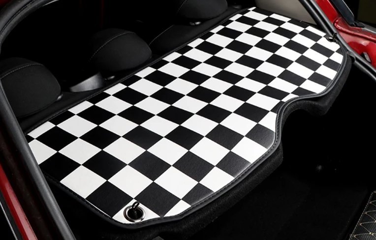 Parcel Shelf Leather Pad Black & White Checker Style - Mini R50 R53 2001 - 2006