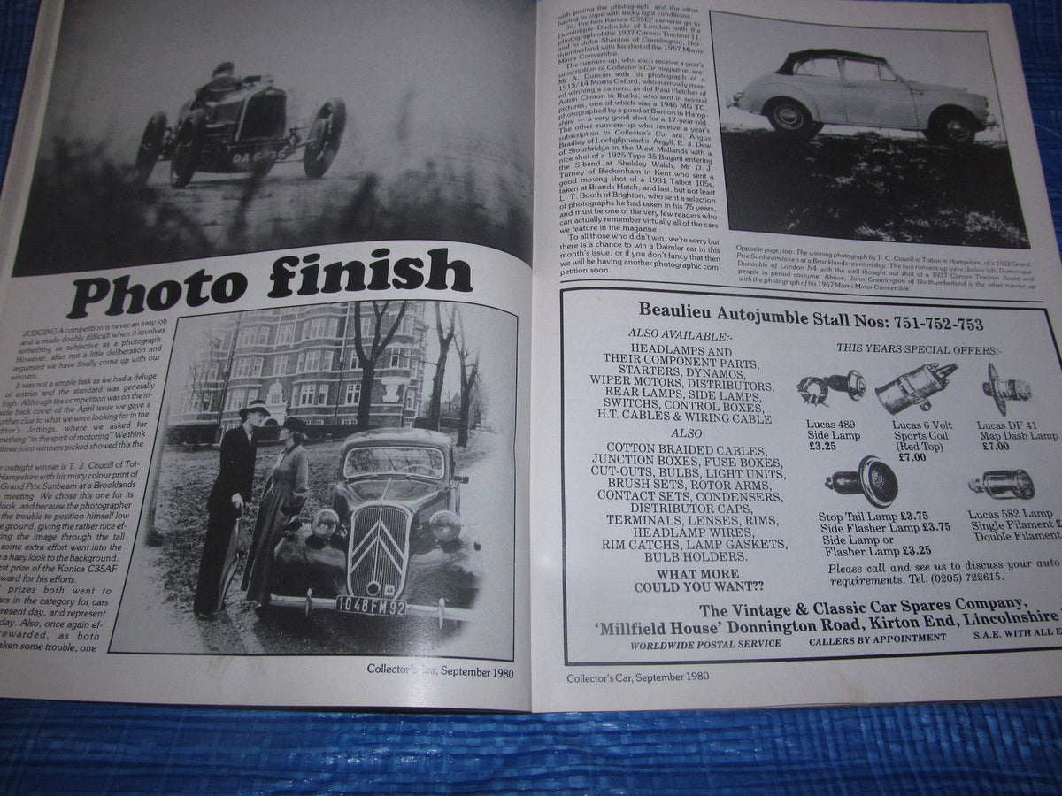 1980 SEPTEMBER COLLECTORS CAR MAGAZINE / MGA AUSTIN 7 TR4 MORRIS MINOR #bk1