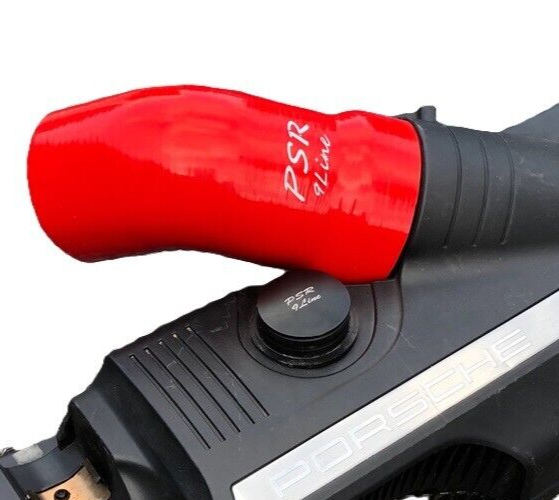 Porsche 997 Resonator Delete Air Box Modification with Red Induction Pipe & Plug
