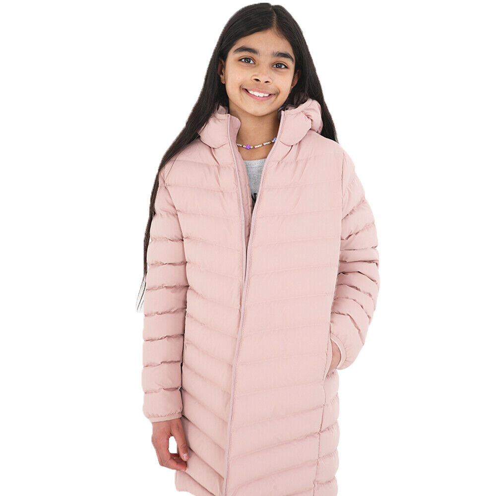 Kids Girls GRANT Long Padded Hooded Jacket