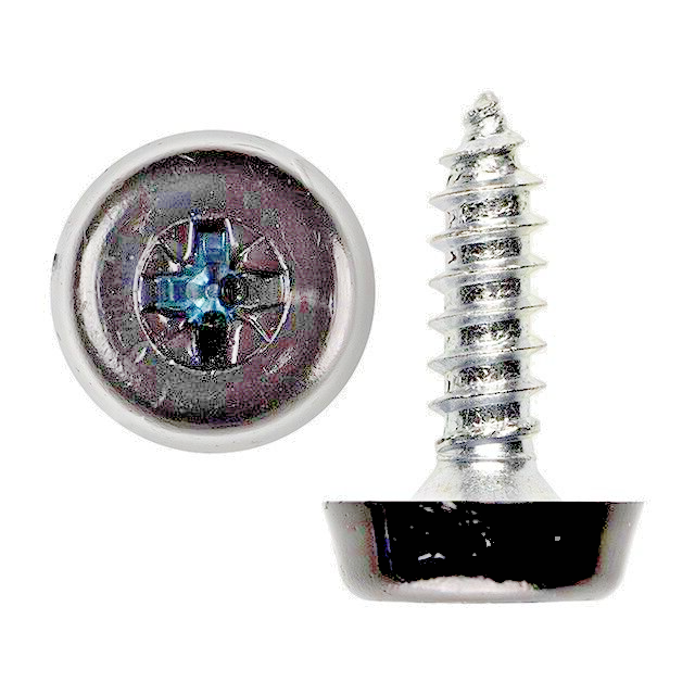 Number Plate Fixing Kit Screws - Plastic Cap Moulded Head Screws x4