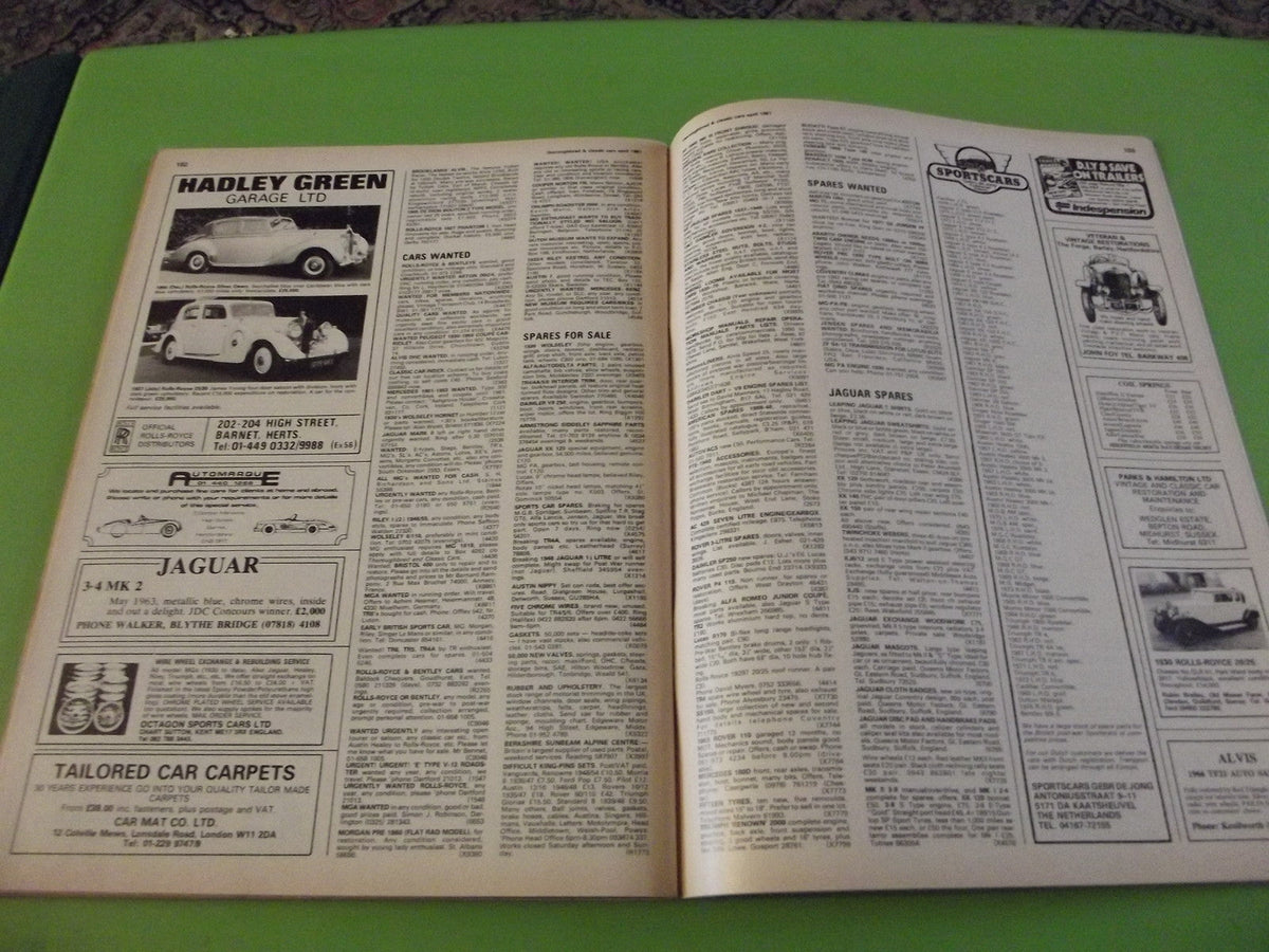 THOROUGHBRED AND CLASSIC CARS MAGAZINE APRIL 1981 #C4