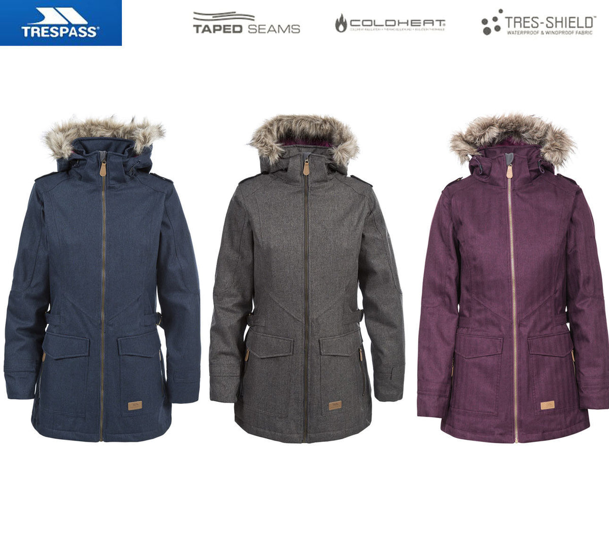 Trespass Everyday Ladies Padded Waterproof Jacket