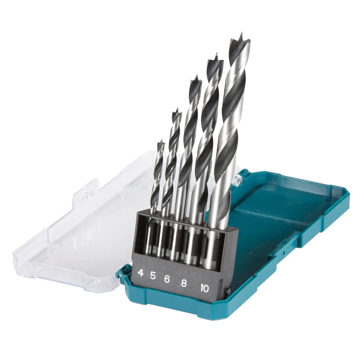 Makita Drill Bit D-72861 5 Piece Brad Point Wood Set 4 5 6 8 10mm Bits