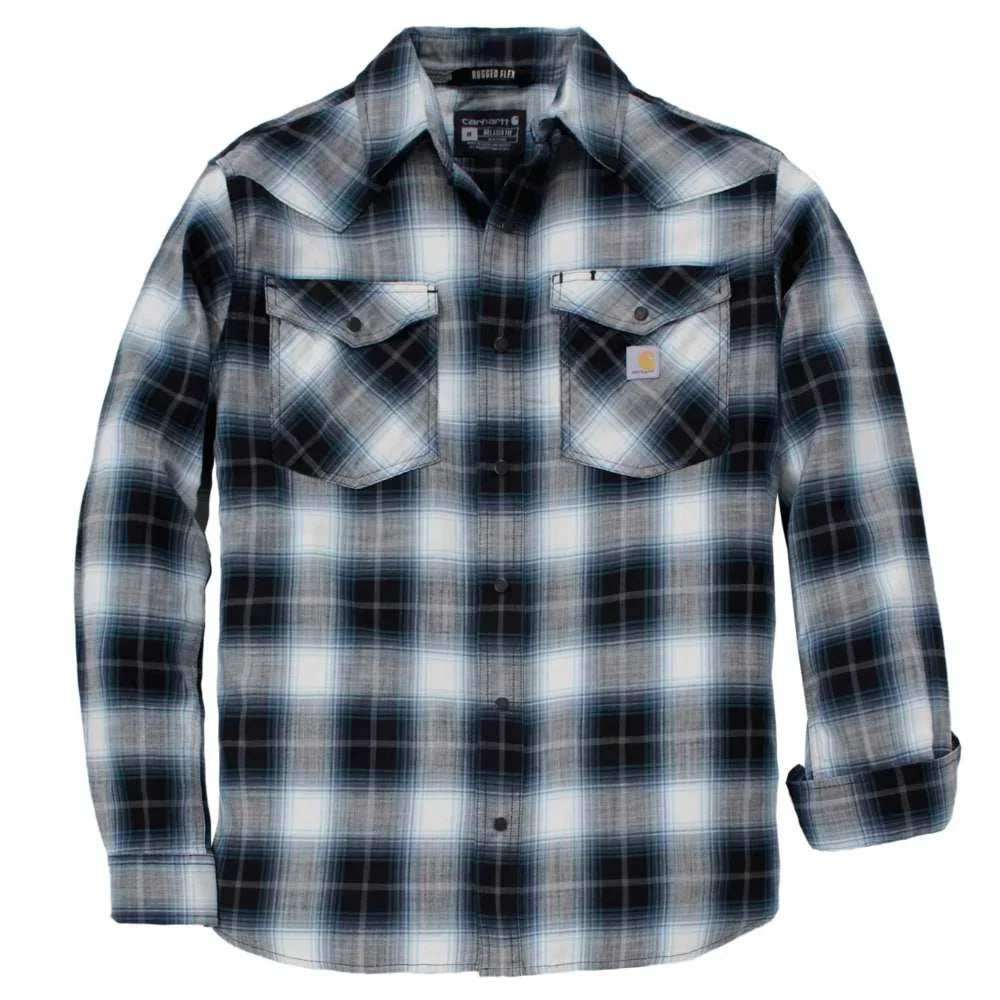 Carhartt 107016 Montana Rugged Flex Long Sleeve Snap Front Plaid Shrt
