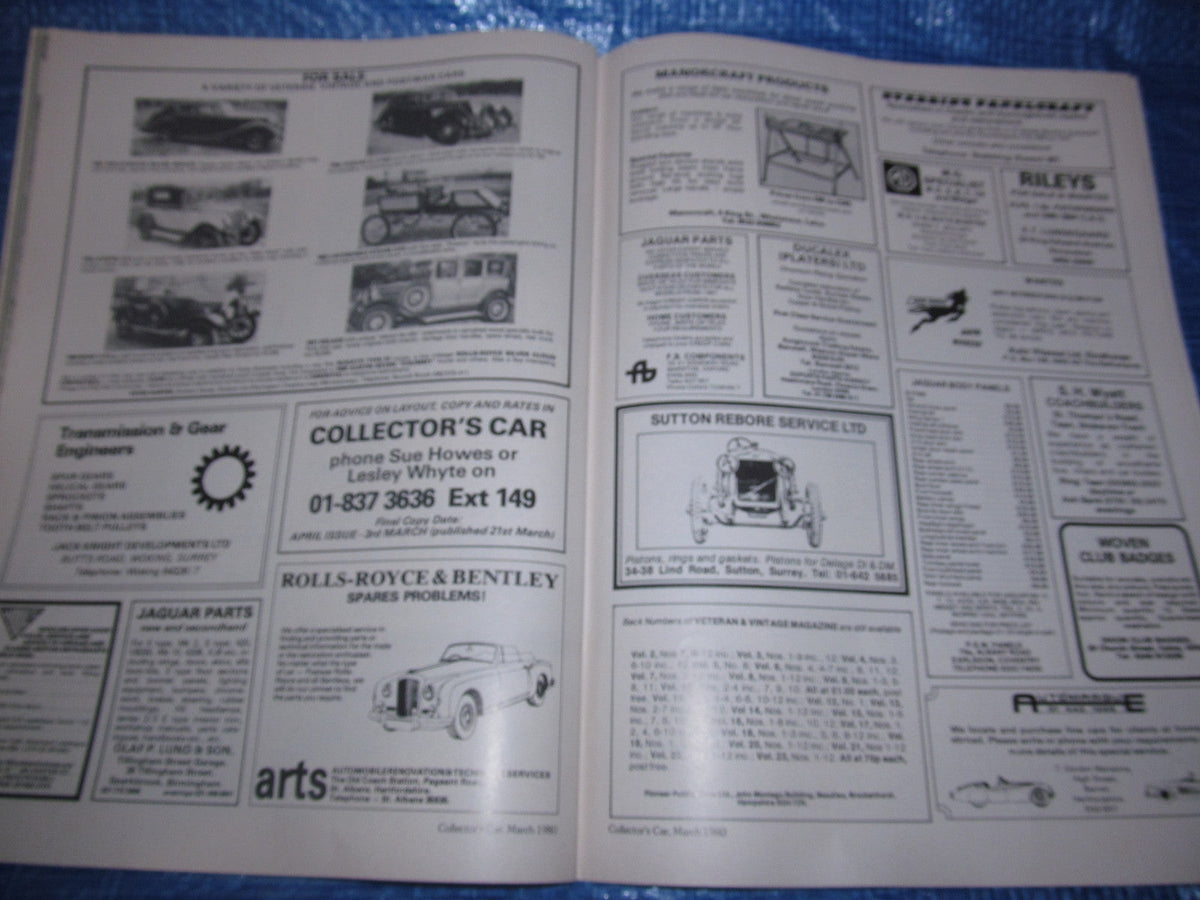 1980 MARCH COLLECTORS CAR MAGAZINE / TRIUMPH NAPIER JOWETT #bk1
