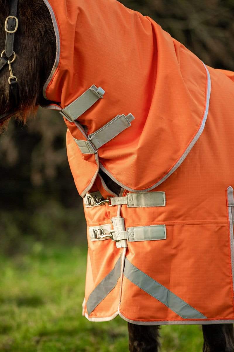 100g Detachable Neck Turnout Rug - Orange