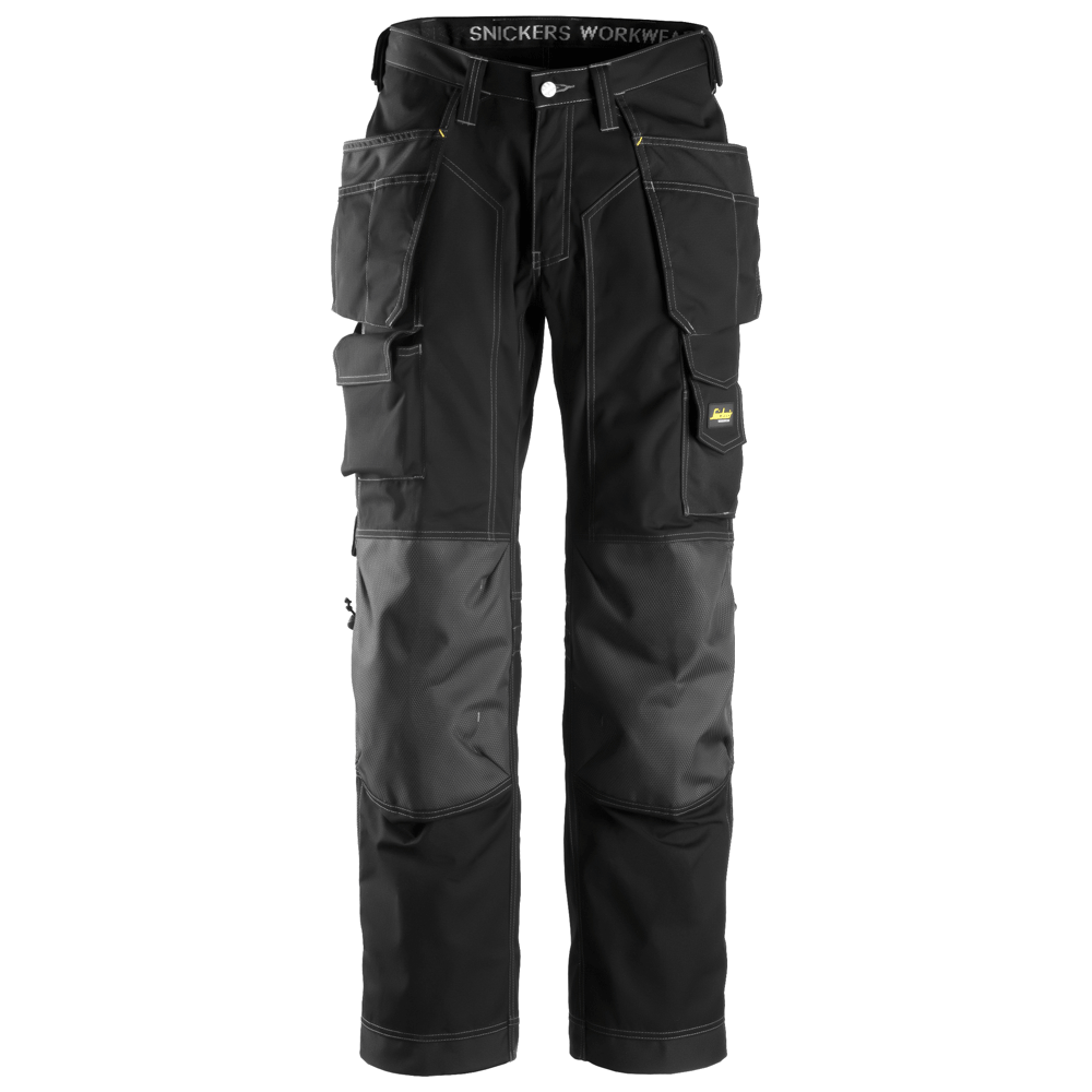 Snickers 3223 Floorlayer Holster Pocket Trousers, Rip-Stop Black