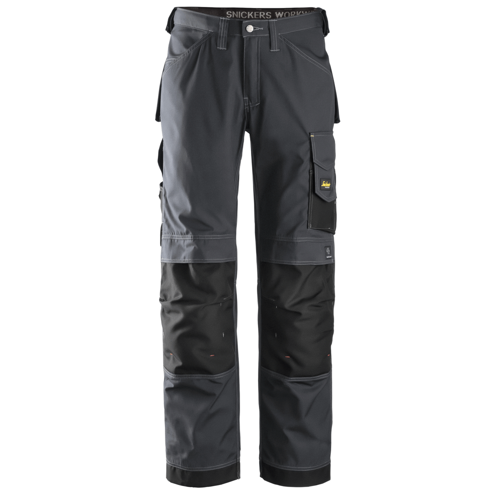 Snickers 3313 Craftsmen Trousers, Rip-Stop Steel Grey/Black Waist 33"- Leg 30"- Snickers Size: 92