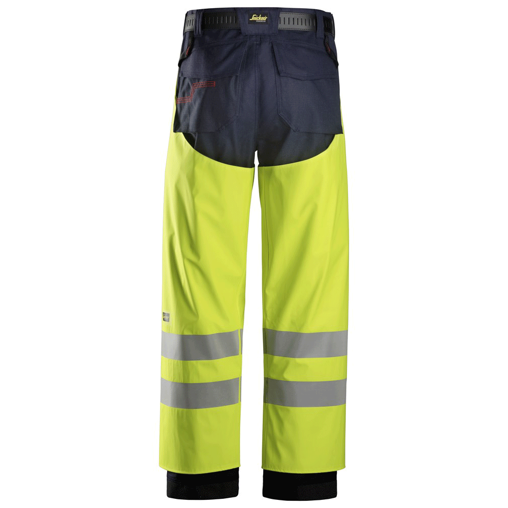 Snickers 8269 ProtecWork, Flame Retardant PU Hi-Vis Rain Chaps, Class 2