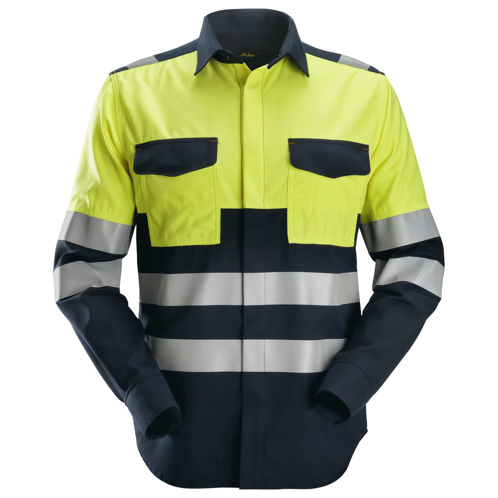 Snickers 8560 ProtecWork, Flame Retardant Arc Protection Hi-Vis Shirt, Class 1