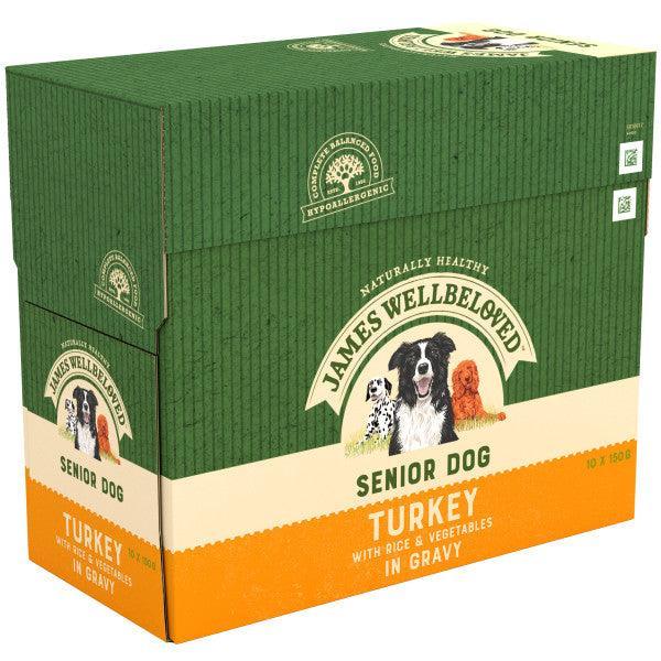 James Wellbeloved Senior Turkey in Gravy Wet Dog Food Pouches 10 x 150g