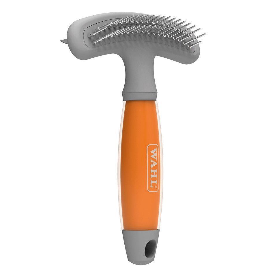 Wahl Double Row Rake & Shedding Blade with Orange Gel Handle