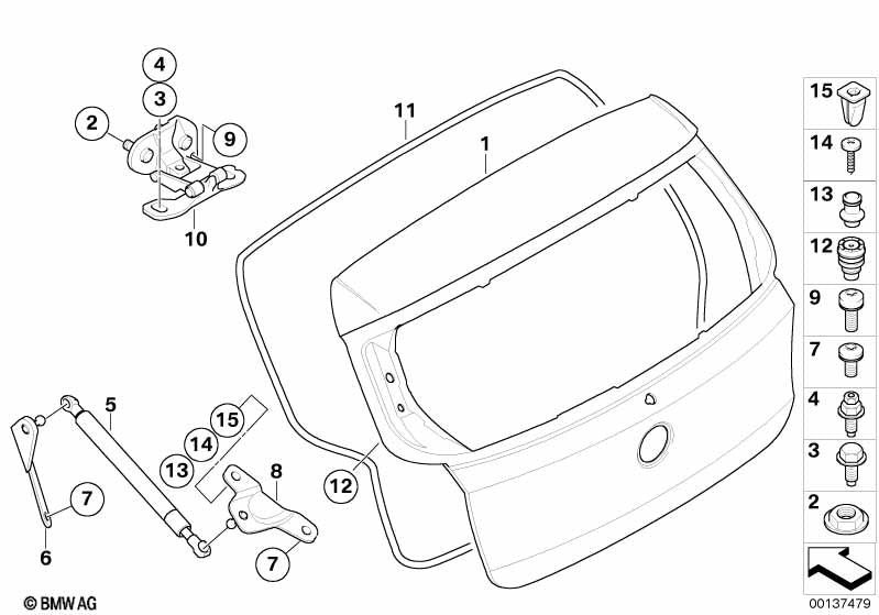 BMW & MINI Expanding Screw Grommet - White Trim Panel Mounting Clip 63171367868