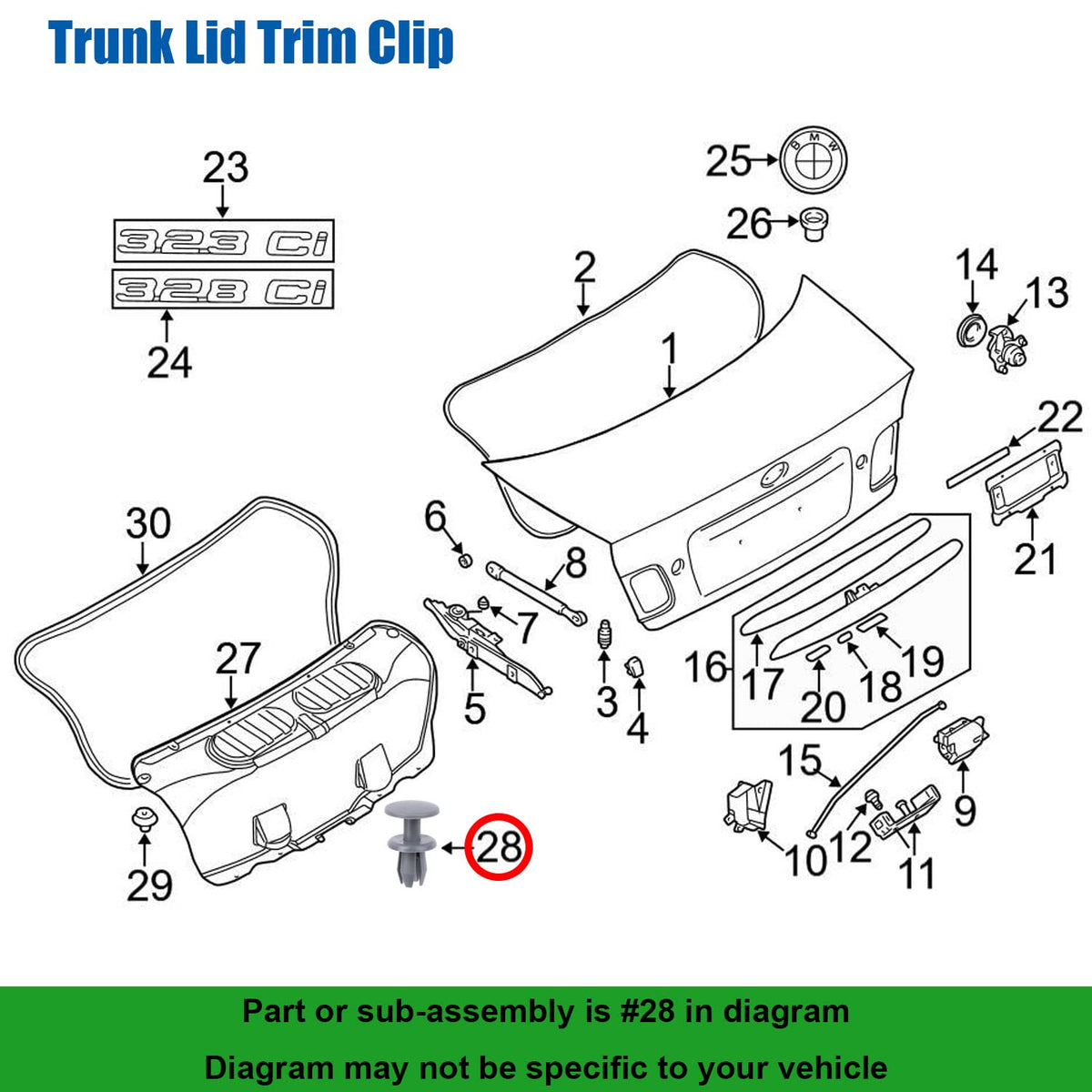 BMW Expanding Trim Rivet Grey 8mm - 51498237075