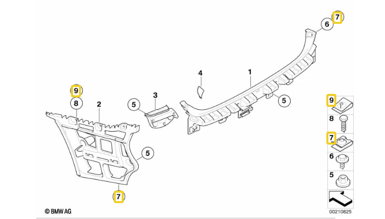 BMW Metal Self-Locking C-Clip Nut - Undertray & Trim Panel Fastener 07146951655