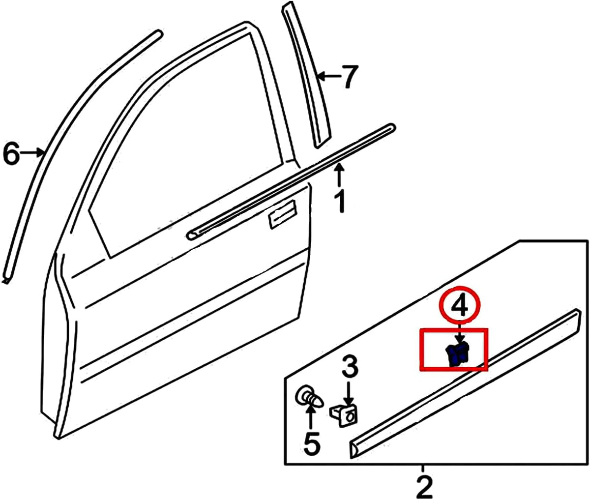 Body Side Moulding Insulated Clip Kia Hyundai Yellow - 8775835000