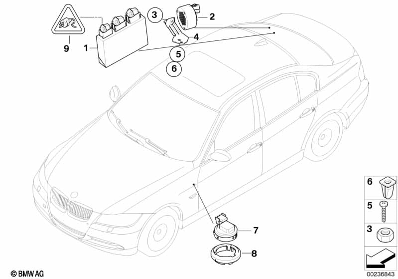 BMW & MINI Expanding Screw Grommet - White Trim Panel Mounting Clip 63171367868