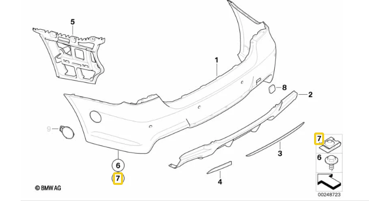 BMW Metal Self-Locking C-Clip Nut - Undertray & Trim Panel Fastener 07146951655
