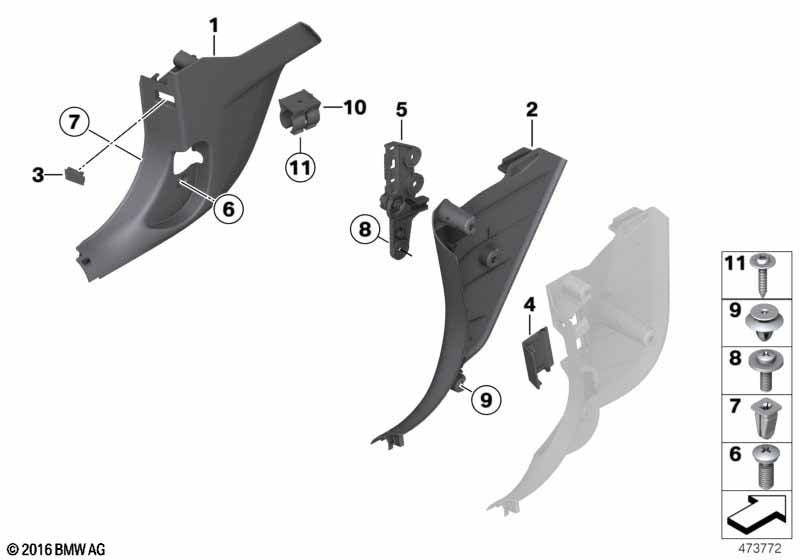 BMW & MINI Expanding Screw Grommet - White Trim Panel Mounting Clip 63171367868