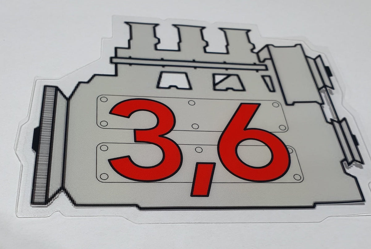 Porsche 911 3.6 engine window sticker - Retro Outlaw style rear screen decal