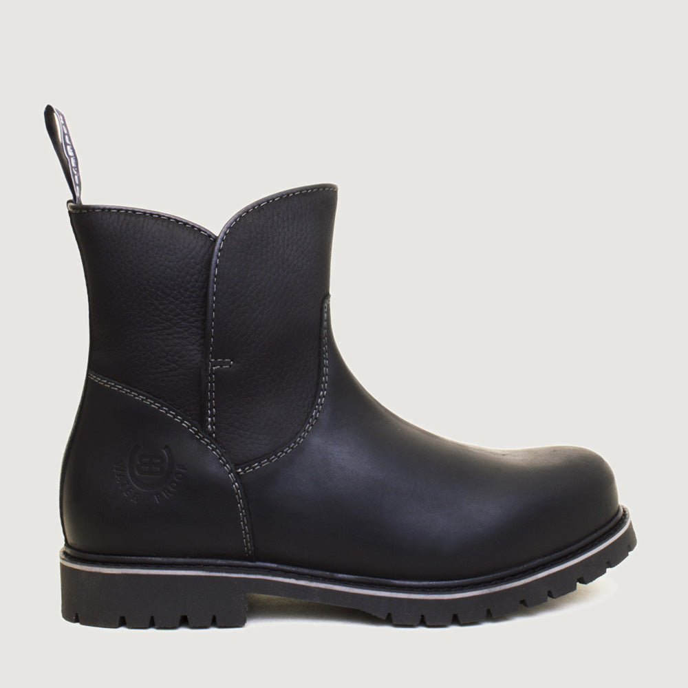 Quebec Waterproof Zip Up Ankle Boots - Black