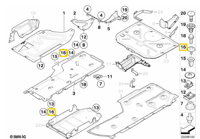 BMW & MINI Large Washer Hex Screw Bolt - Bodywork & Trim Panel Fastener 07149213164