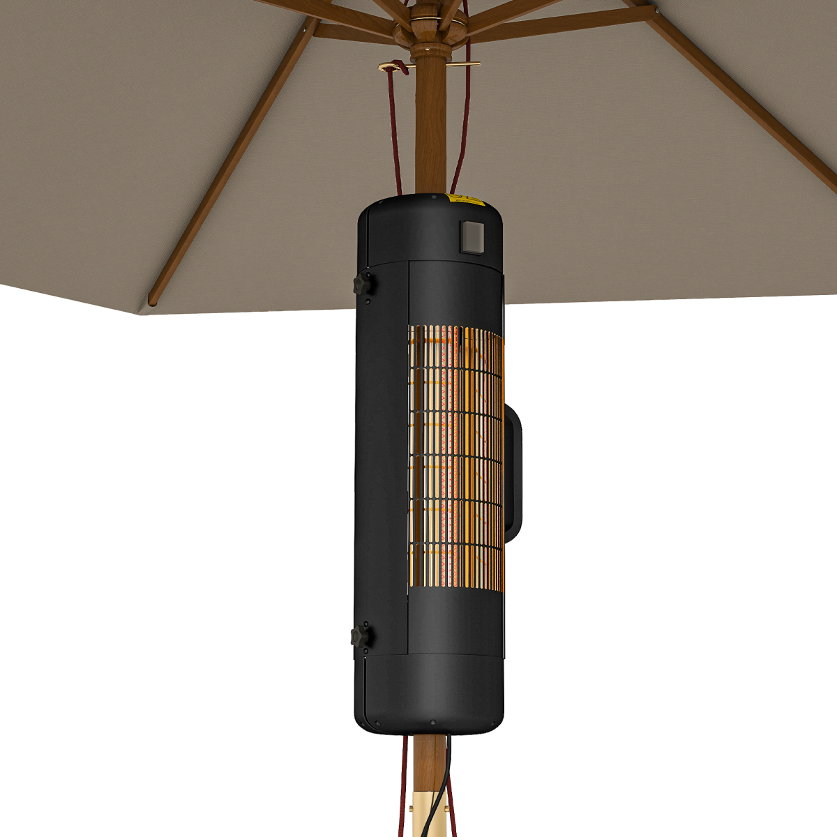 Outsunny Electric Parasol Mounted Patio Heater, Outdoor Heater w/ 2 Setting