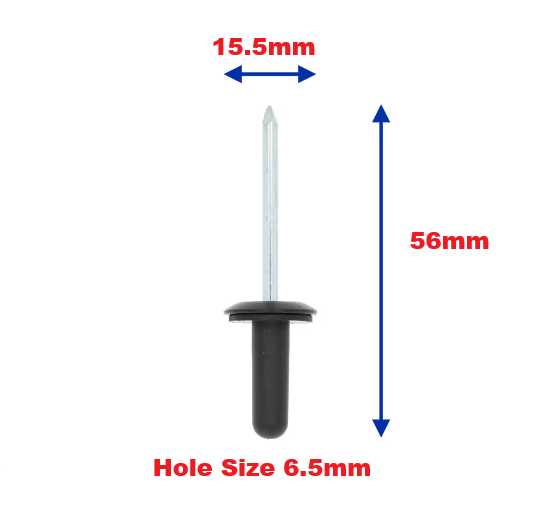 Ford 6.5mm Aluminium Rivet with Plastic Head - 1071415