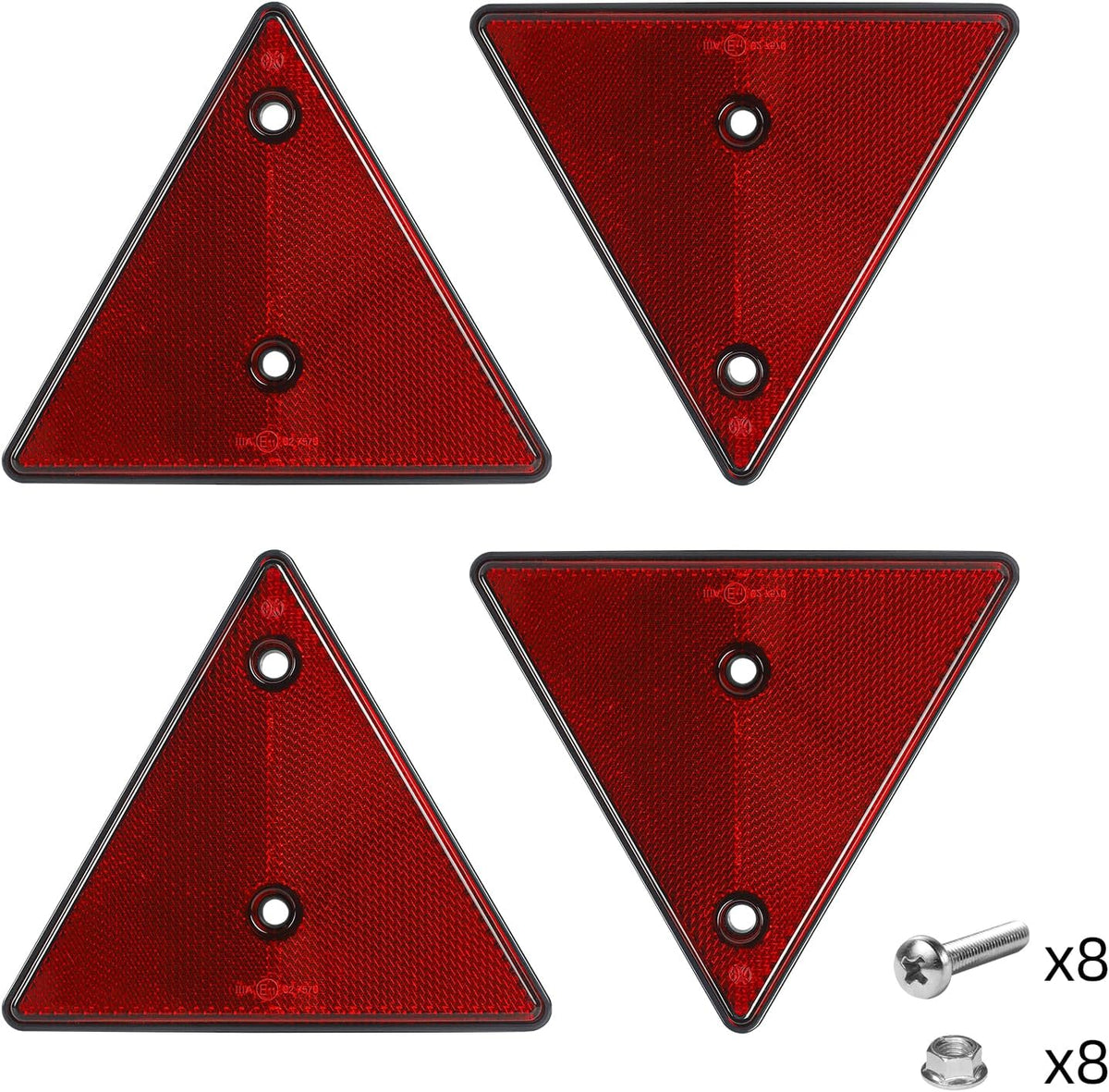 Red Triangle Reflector Set - ECE Trailer Caravan & Recovery Vehicle Safety Reflectors