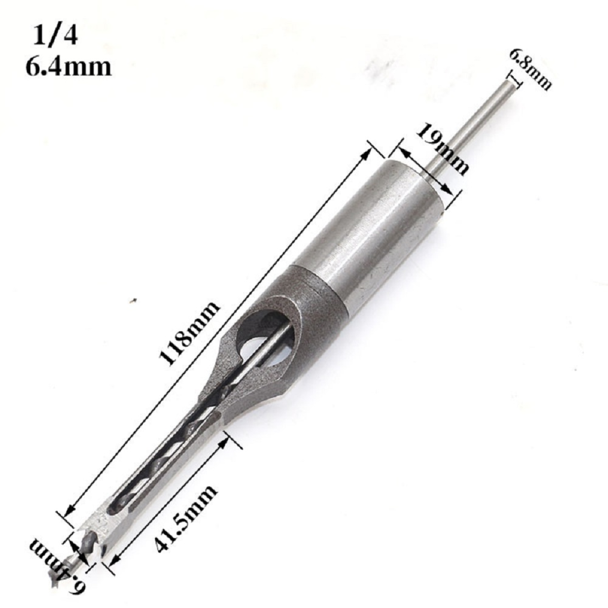 4Pcs Woodworking Square Hole Drill Bits 6.4/8/9.5/12.7