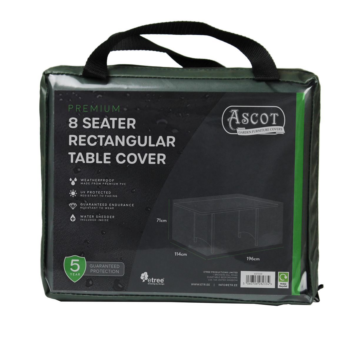 Premium Rectangular 8 seater table cover - 196 X 114 X 71 (H) cm