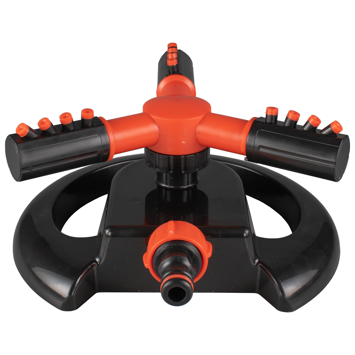 Cost Wise 3-Arm Adjustable Rotating Lawn Sprinkler Black Orange