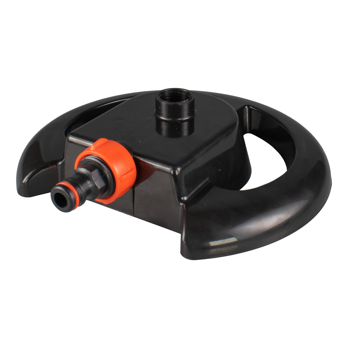 Cost Wise 3-Arm Adjustable Rotating Lawn Sprinkler Black Orange