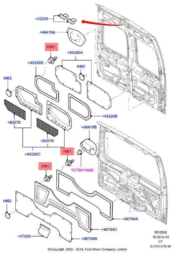 Ford Transit & Connect Interior Side Panel Trim Clip - 4097718