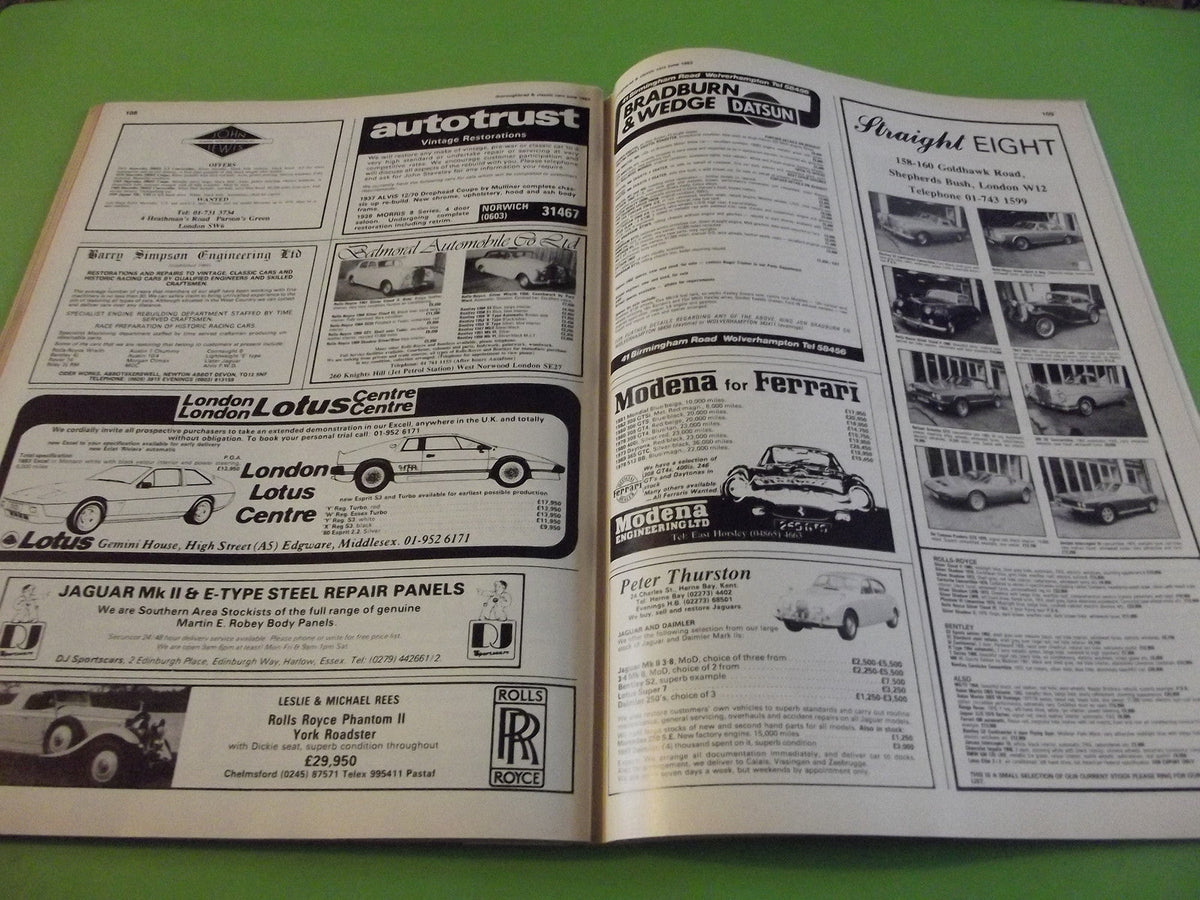 THOROUGHBRED AND CLASSIC CARS MAGAZINE JUNE 1983  #C4