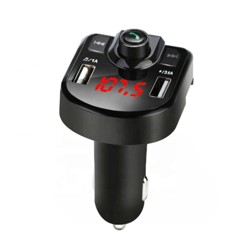 Wireless BT 5.0 FM Transmitter QC3.0 Car USB Charger Adapter Radio Player
