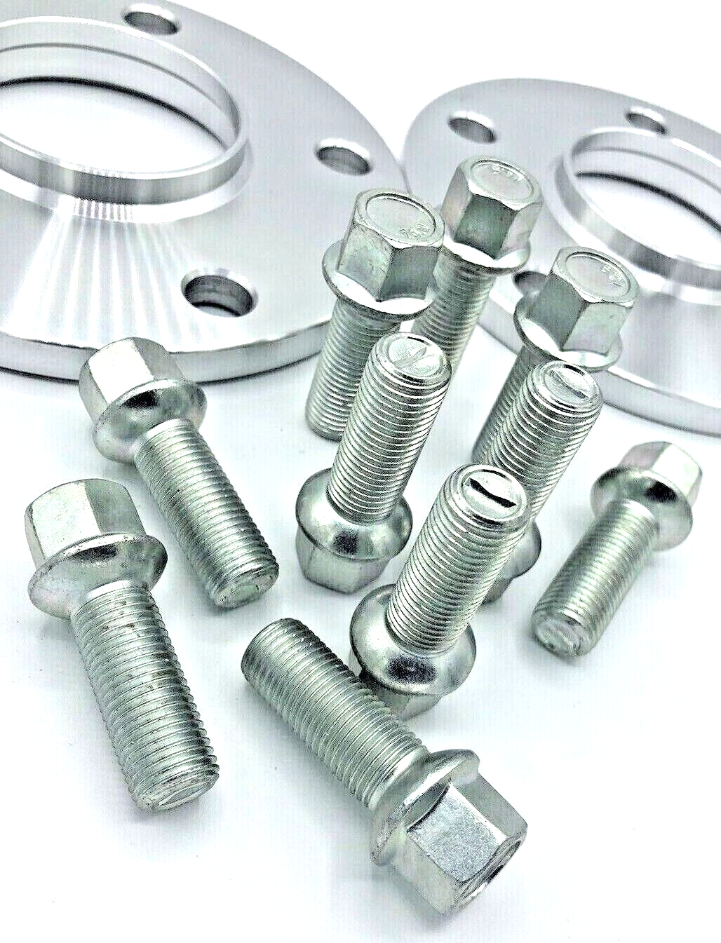 PORSCHE 15mm Wheel Spacers 5x130 With Extended AM Bolts Precision Fit in Silver